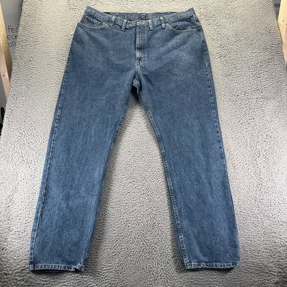 Wrangler Jeans Mens 40x32 Blue Cotton Denim Straight Casual Outdoor Workwear